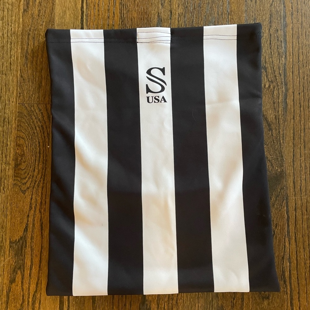 Black and White Striped Bag